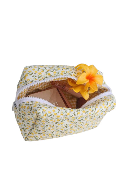 OEM Geanta pentru cosmetice, imprimeu floricele galbene, Lungime 17cm, latime...