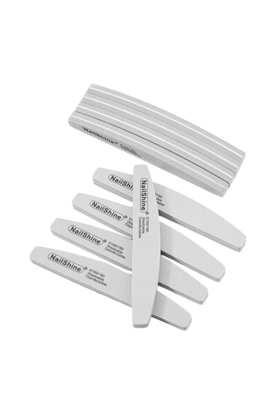 OEM Pile de unghii cu granulatie 100/180, refolosibile, design semiluna pentr...