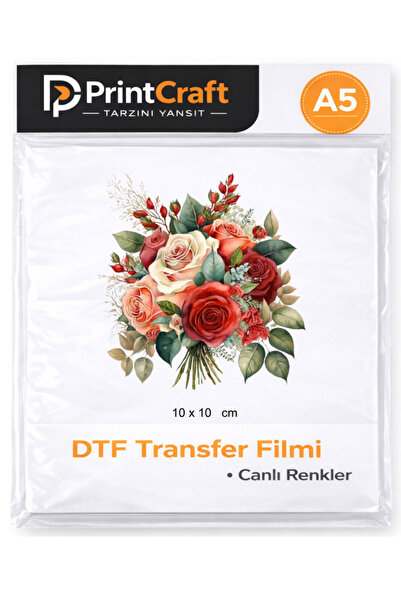 PRİNTCRAFT RENKLİ DÜŞLER ATÖLYESİ 10x10 cm Renkli Güller Ütü ile Yapışan DTF ...