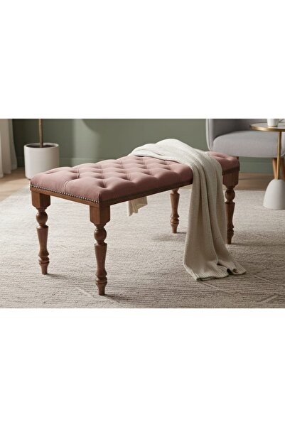 Vivense AVANGART KAYIN TORNA RETRO AYAK BENCH, PEMBE