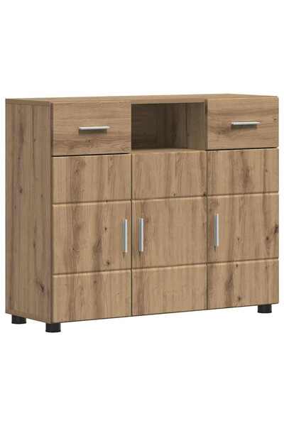 vidaxl Dulap din Lemn cu sertar Stejar Artizanal 88,5 x 30,5 x 73 cm