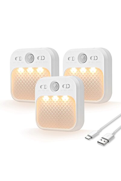 OEM Lampă de veghe cu senzor de mișcare, LED, reîncărcabilă, fără fir, 3 modu...