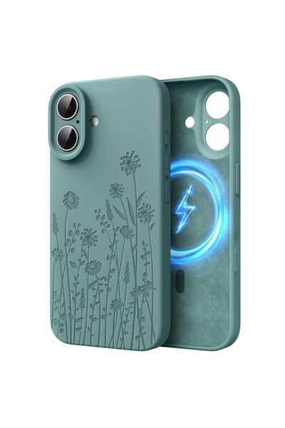 OEM Husă de silicon pentru iPhone 16 cu MagSafe și protecție pentru cameră – ...