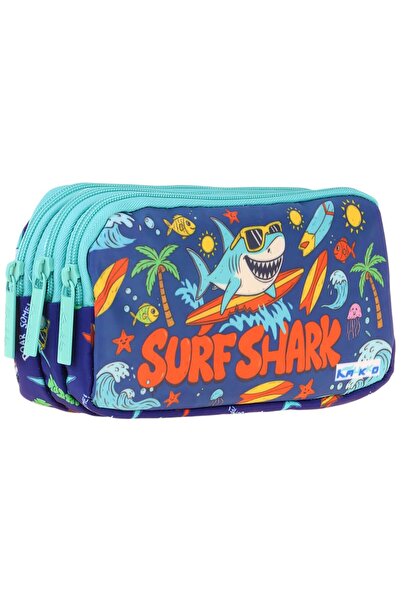 KAUKKO Παιδική θήκη για στυλό με στάμπα Super Shark - Πράσινο - Ναυτικό Μπλε ...