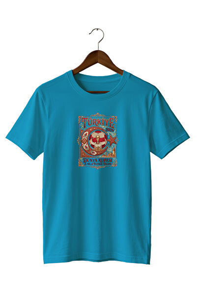 WİDİ Turkey 2026 World Cup Traditional Motif and Trophy Printed T-Shirt