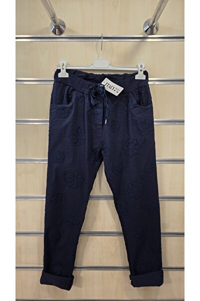 Park Moda Italian Trousers Lycra Floral Embossed
