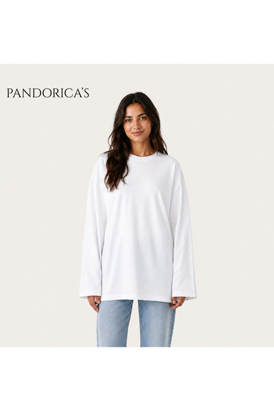Grafftee Clothing Tricou de bază Pandorica, alb, supradimensionat, cu croială...