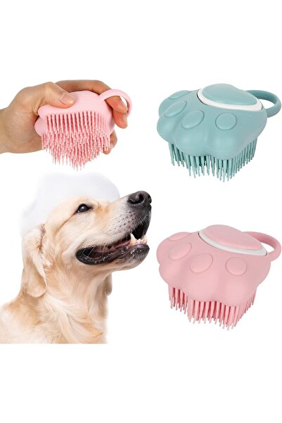 Arabest 2-Piece Pet Shower Brush,Paw Shape,Soft Silicone Massage Brush,Shampo...