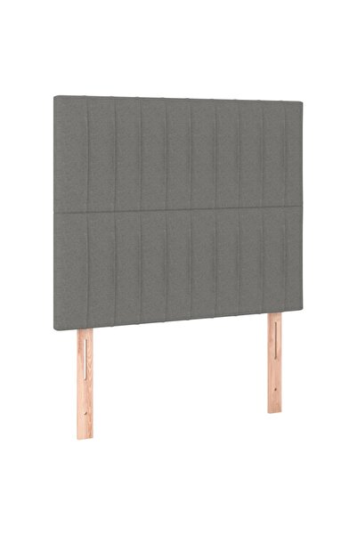 vidaxl Tăblie de pat gri închis 90x5x118/128 cm, material textil