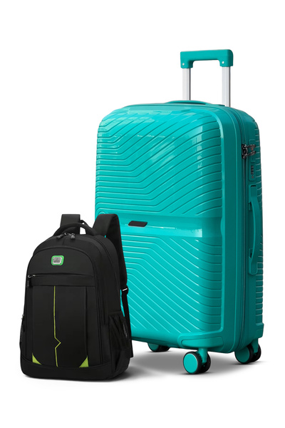 ZAAPPY Hard Shell Luggage With Travel Backpack Combo, 24 Inch, Lightweight Mi...