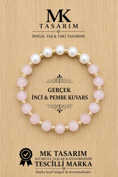 MK tasarım Real pearl real pink quartz bracelet mk.7000.837- comfort-calm-ene...