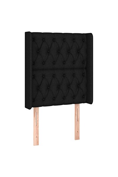 vidaxl Tăblie de pat cu aripioare, negru, 83x16x118/128 cm, textil