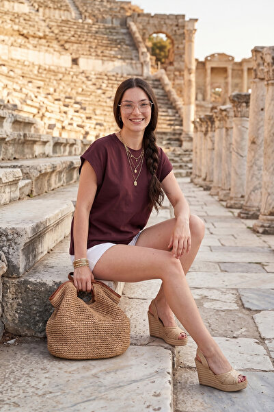 Lela Pamuklu Rahat Kalıp Bisiklet Yaka T Shirt T SHİRT 5866955