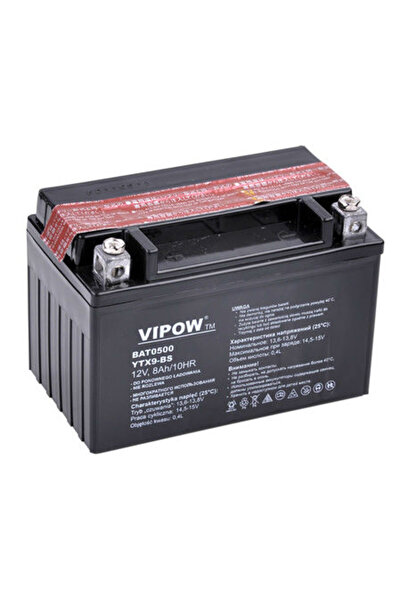Vipow Μπαταρία μοτοσικλέτας 12V 8Ah Συμπαγής και Αξιόπιστη