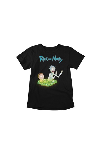 iLovePrints Rick And Morty Black T-Shirt