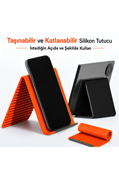 Dexmon Foldable Silicone Phone Tablet Stand Adjustable Angle Portable Bendabl...