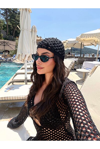ESRAHELVACI İnci İşlemeli Örgü Şapka Bandana
