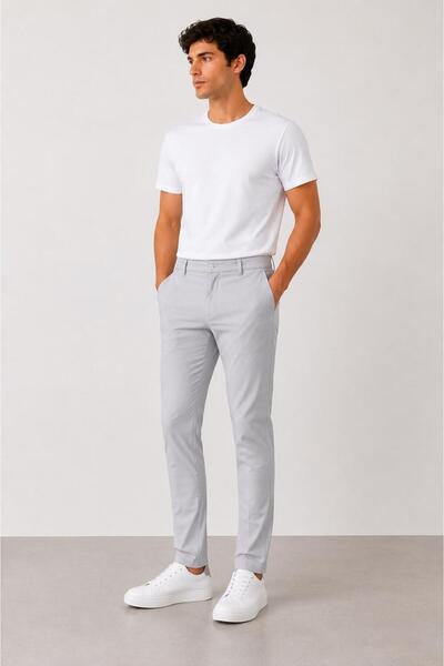 Sarar İNTERVİEW DOKUMA KUMAŞ BELİ LASTİKLİ KENDİNDEN DESENLİ ESNEK JOGGER PAN...
