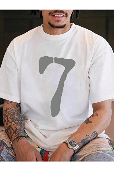 JENOLAN 7 Broj Štampano Oversize kroj Muški T-shirt Ležerni dečko