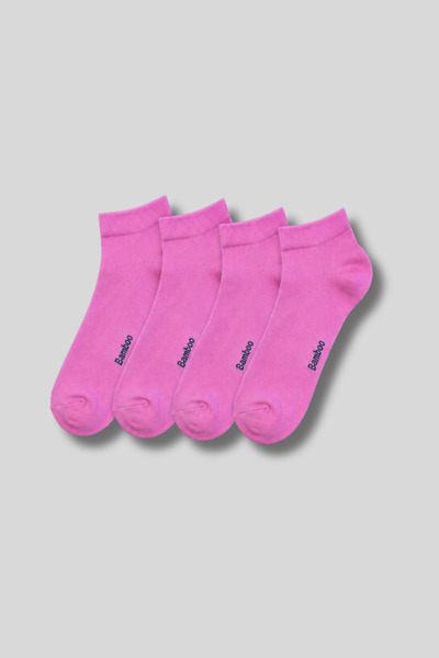 aw adawhite Women's 4-Pack Bamboo Booties Socks Multi-Colored