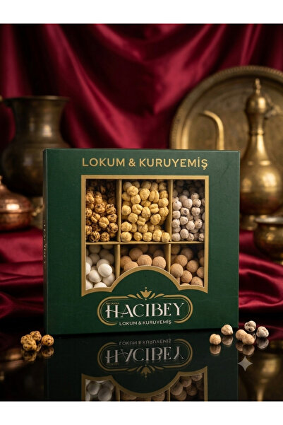 HACIBEY LOKUM KURUYEMİŞ ÇİKOLATA KARIŞIK TUZLU LEBLEBİ HEDİYELİK KUTULU MİX 6...