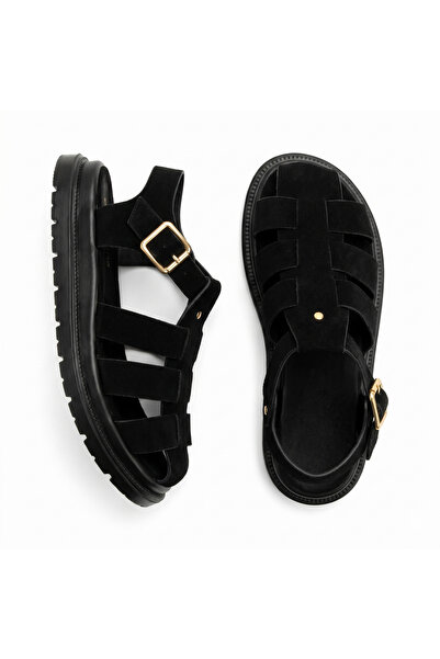 Barinoska Women's Suede Orthopedic Sandals with Adjustable Belt, 3 cm Poly So...