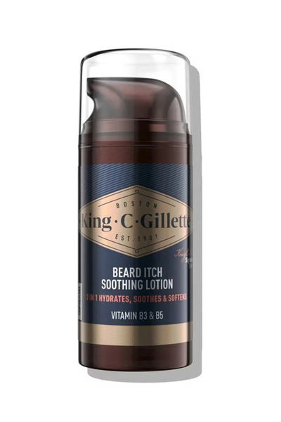King C. Gillette لوشن مهدئ لحكة اللحية 3 في 1 - يرطب، يهدئ، وينعم، 100 مل