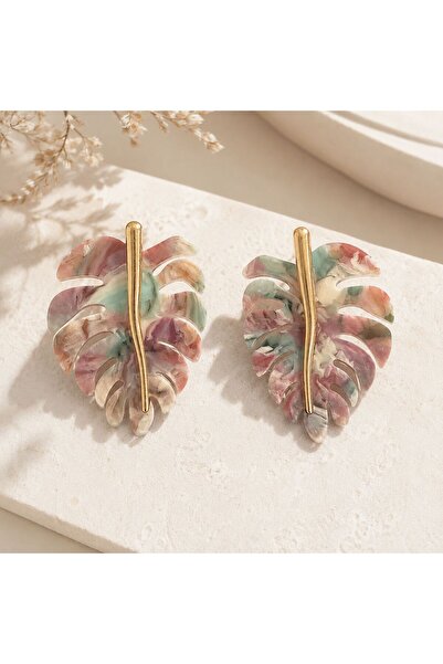 So Much Accesories أقراط نسائية من أسيتات يابيك بتفاصيل ذهبية وأقراط على شكل ...