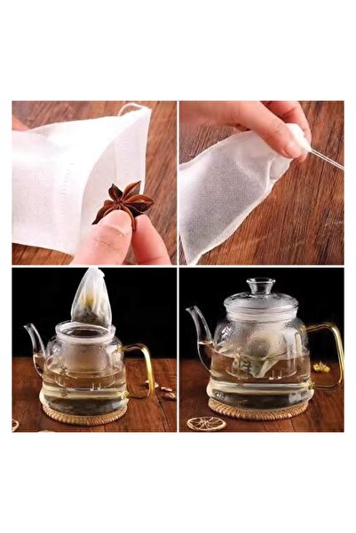 OEM Filtre plic pentru ceai, set 100 bucăți, săculeți practici pentru infuzii...