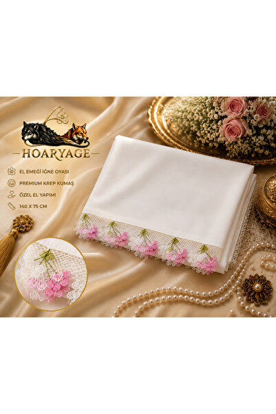 hoaryage Handcrafted Needle Embroidered Prayer Cover Dowry Cover Mevlit Heads...