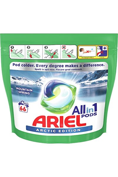 Ariel Capsule de detergent de rufe All in One PODS Arctic Edition, 66 de capsule