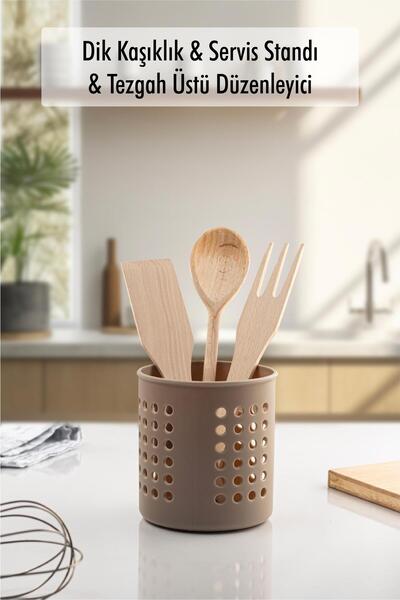 Twin Store Mink Cylinder Vertical Cutlery Holder & Countertop Organizer & Ser...