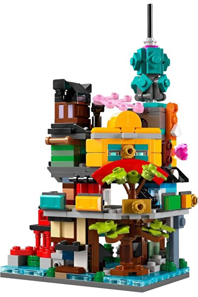 LEGO لعبة ميكرو نينجاغو سيتي جاردن 40705، هدية عيد ميلاد، مكعبات بناء للأولاد...
