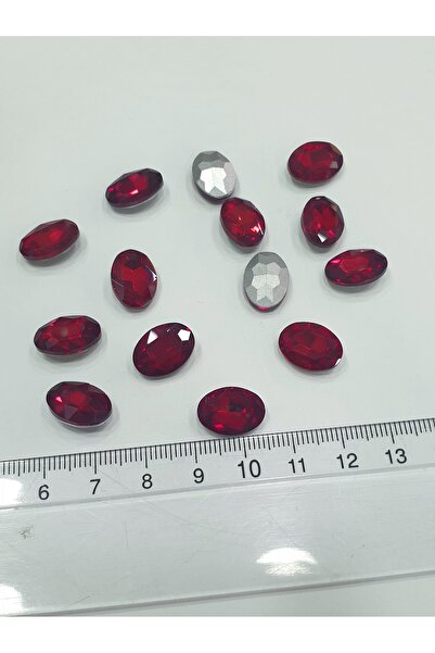 CRYSTALSHOP Gluing Stone - {Curved Back} Oval Red 10X14Mm (40 Pieces)