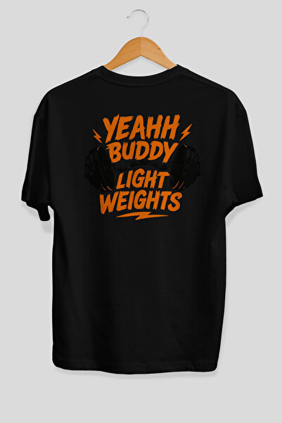 Ankhises Tricou negru cu imprimeu pe spate Yeah Buddy Gym, supradimensionat, ...