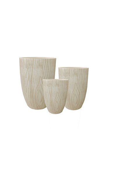 MONDEX Set de ghivece Prima Fiber Clay HEVRA Komplet 44x44x64 cm / 34x34x56 c...