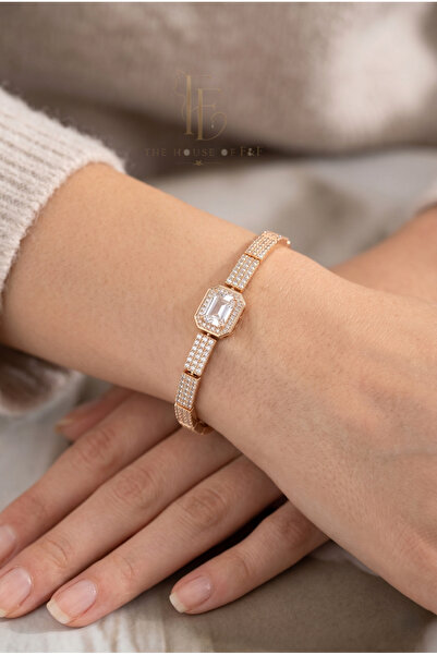 The House Of F&F Rose Gold Kaplama Yeni Nesil Çelik Kararmaz Zirkon Baget Taş...
