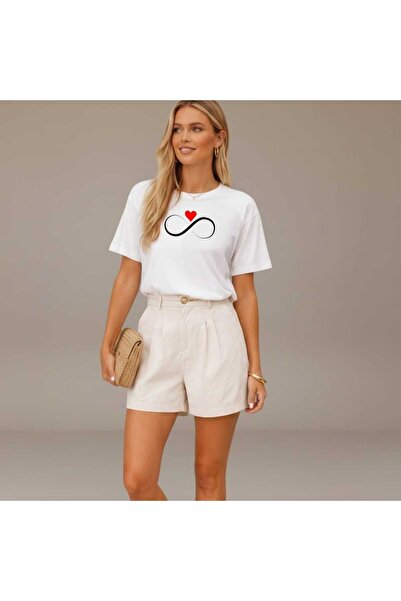 tkn your style Women's Heart Infinity Print Design Tshirt
