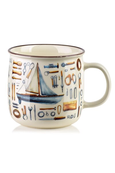 MONDEX Cană Prima New Bone China AFFEKDESIGN NORMAN 450 ml 9.6x13x9.3 cm Crem...