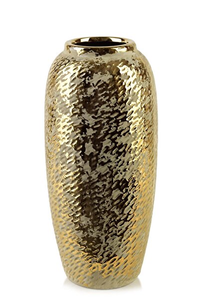 MONDEX Vază ceramică YARINE GOLD 9x15x34 cm Auriu 1 buc.