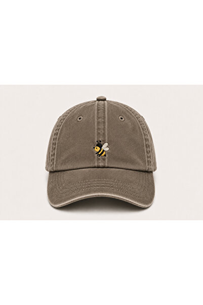 WeavedCo Bee Embroidered Vintage Washed Baseball Cap