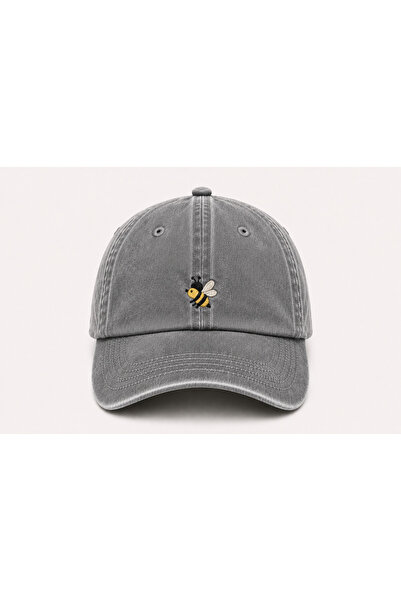 WeavedCo Bee Embroidered Vintage Washed Baseball Cap