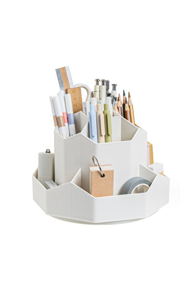SDLP Large Capacity Rotating Pen Holder Organizer Office Student Desktop Stat...
