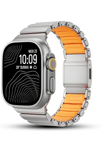 dado Luxury Hybrid Stainless Steel & FKM Rubber Band with Magnetic Buckle for...