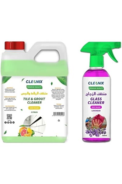 Cleanix Premium Quality Tile and Grout Cleaner with Glass Cleaner Combo Set C...