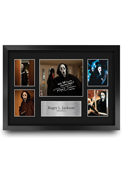 HWC Trading صورة موقعة لروجر إل جاكسون من فيلم Scream Ghostface مقاس 16 × 12 ...
