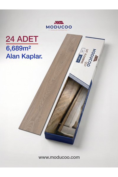 MODUCOO Antik Ladin Kendinden Yapışkanlı PVC Yer Döşeme Parkesi | Su Geçirmez...