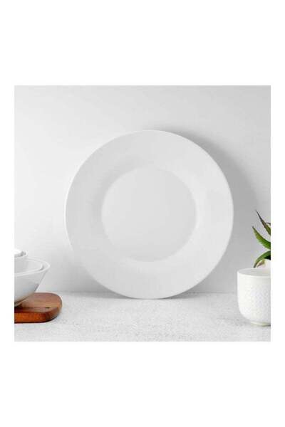 DELCASA Melamine Deep Dinner Plate White 10inch