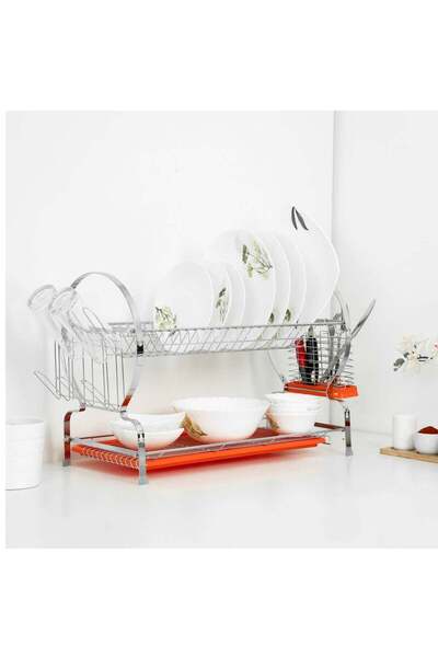 DELCASA Wall Mount dish rack 2 Layer Dish Drainer rack DC2398