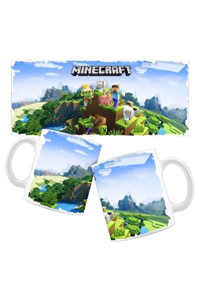 LimArt Cană ceramică Minecraft 350ml personalizată pentru copii, model Peisaj...
